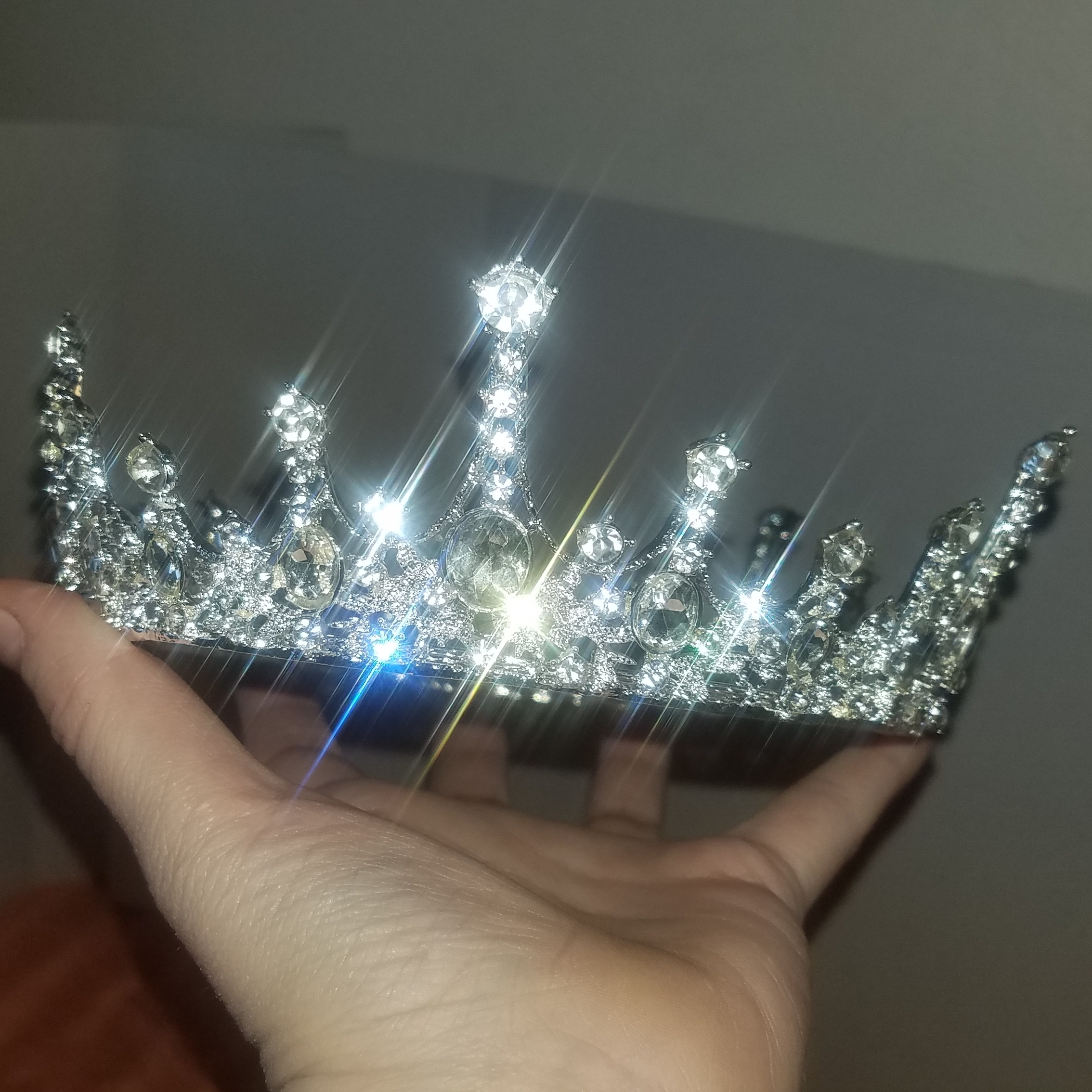 Hand Crafted Silver Crystal Tiara Hair Accessory